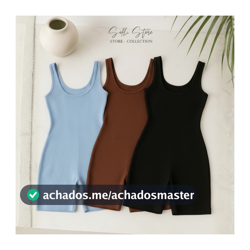 Macaquinho Feminino Academia Canelado Forro Duplo Yoga Moda Virginia