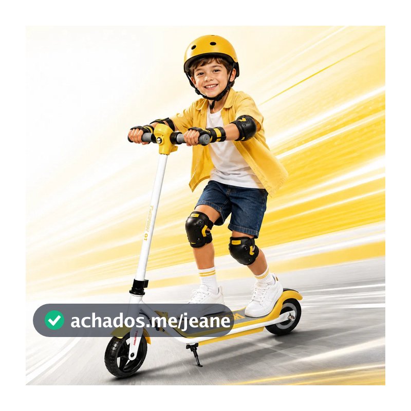 Patinete Infantil Elétrico 2 Rodas Q1 LED LCD Bluetooth 24V 2.5Ah Freio Eletrônico