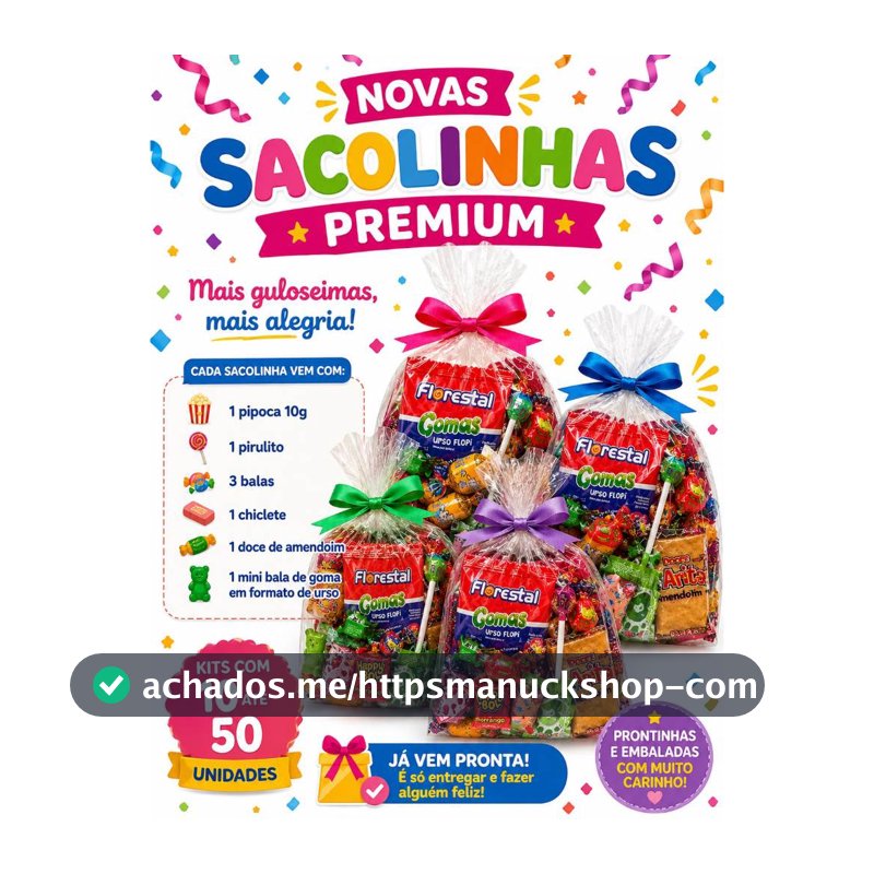 Kit Sacolinhas Saquinhos Surpresa Premium De Aniversário Guloseimas