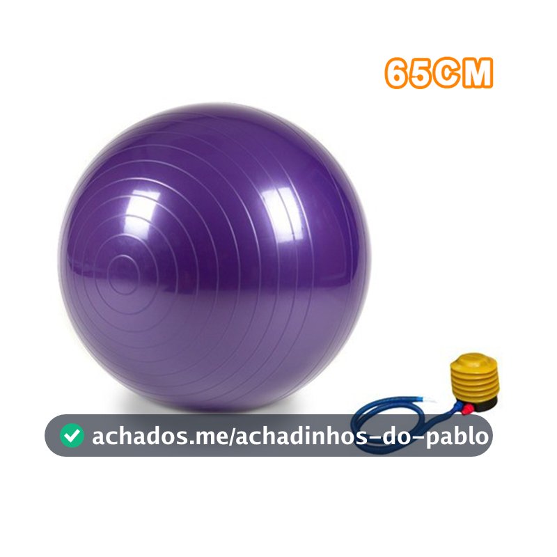 Bola de Pilates 65/75cm grande Fisioterapia Resistência 300kg Antiestoura + Bomba Ar Cor aleatória