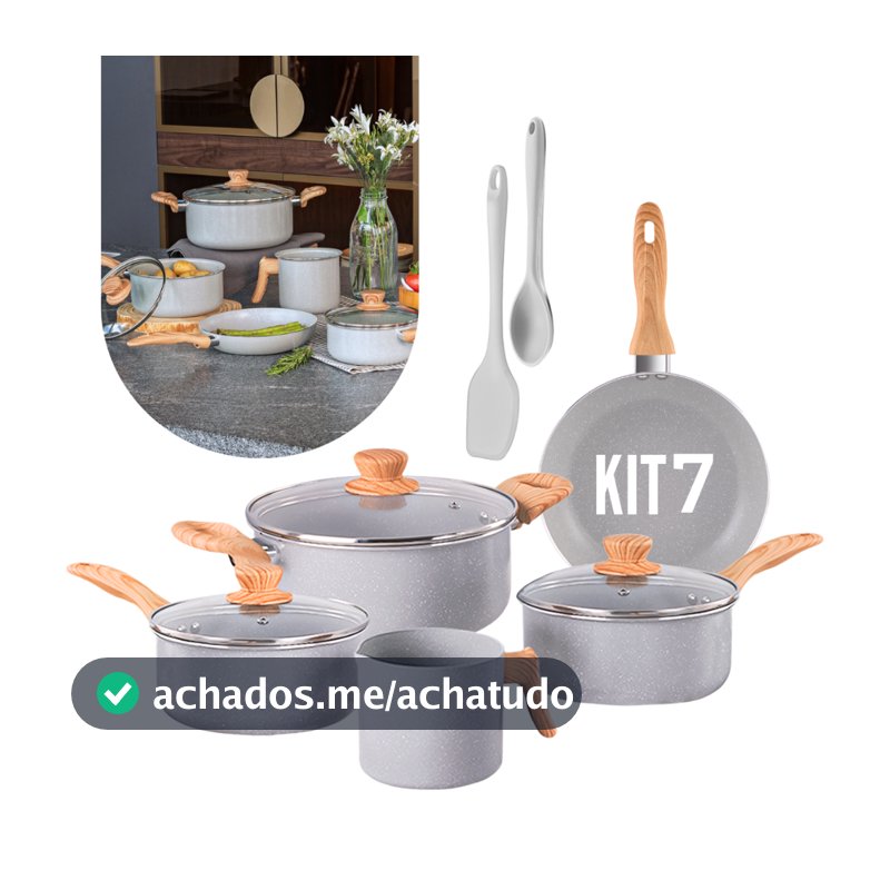 Jogo de Panelas Brinox Easy 7 Peças ou 10 Peças Ceramic Life Antiaderente Indução Cor Gris