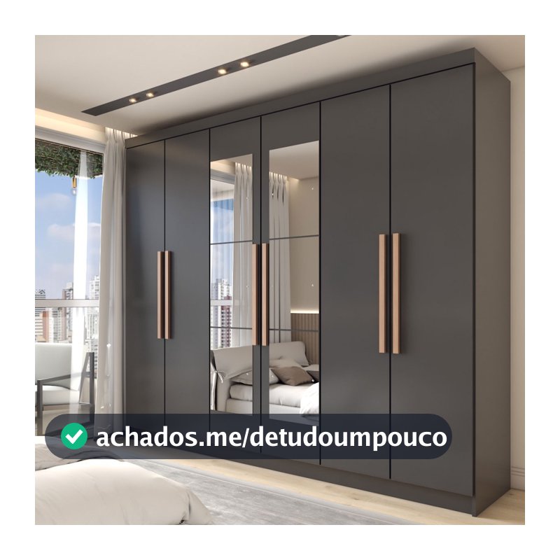 Guarda-Roupa Casal Odisseia 6 Portas 2 Gavetas com Espelho