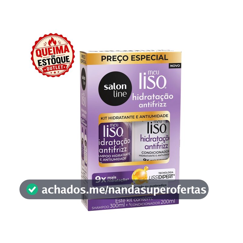 Kit Shampoo 300ml + Condicionador 200ml  Meu Liso Antifrizz