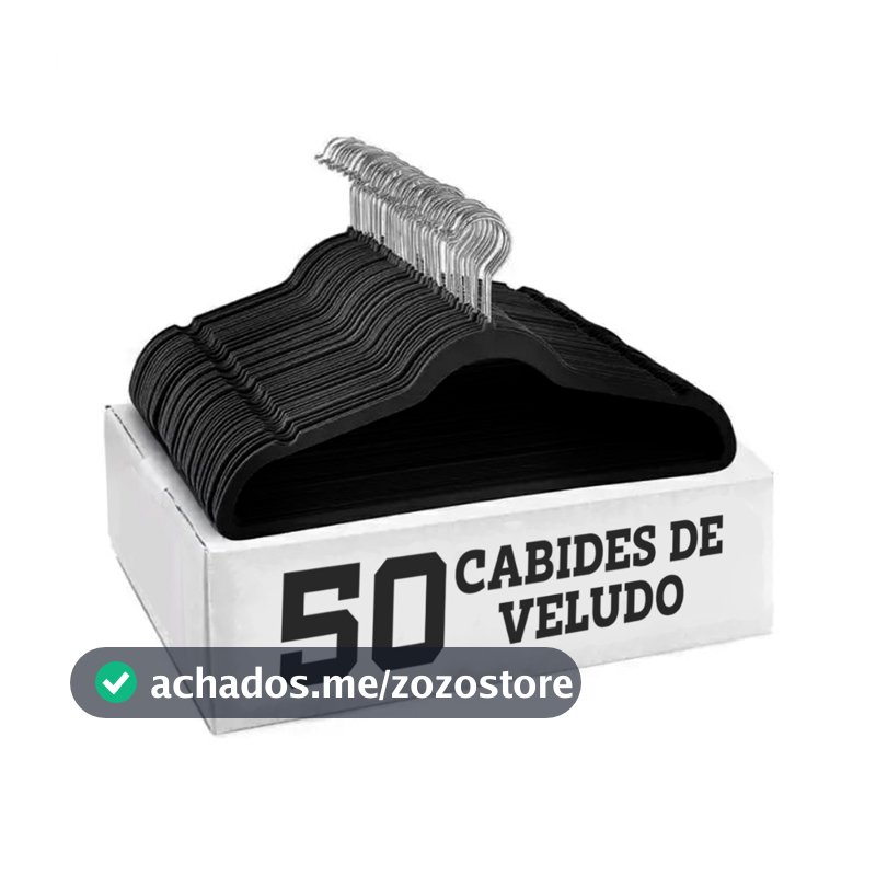 Kit 50 Cabides Veludo De Roupa Antideslizante Slim Adulto  Gancho 360°