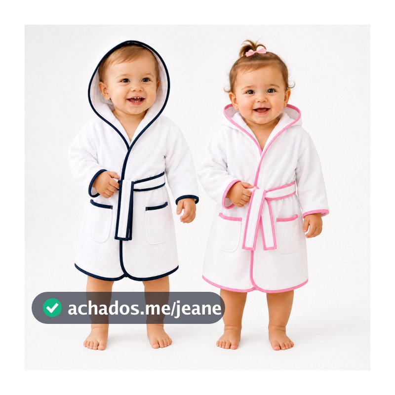 Roupão de Banho Bebê Atoalhado com Capuz 80% Algodão Infantil Menino Menina 0 a 1 Ano