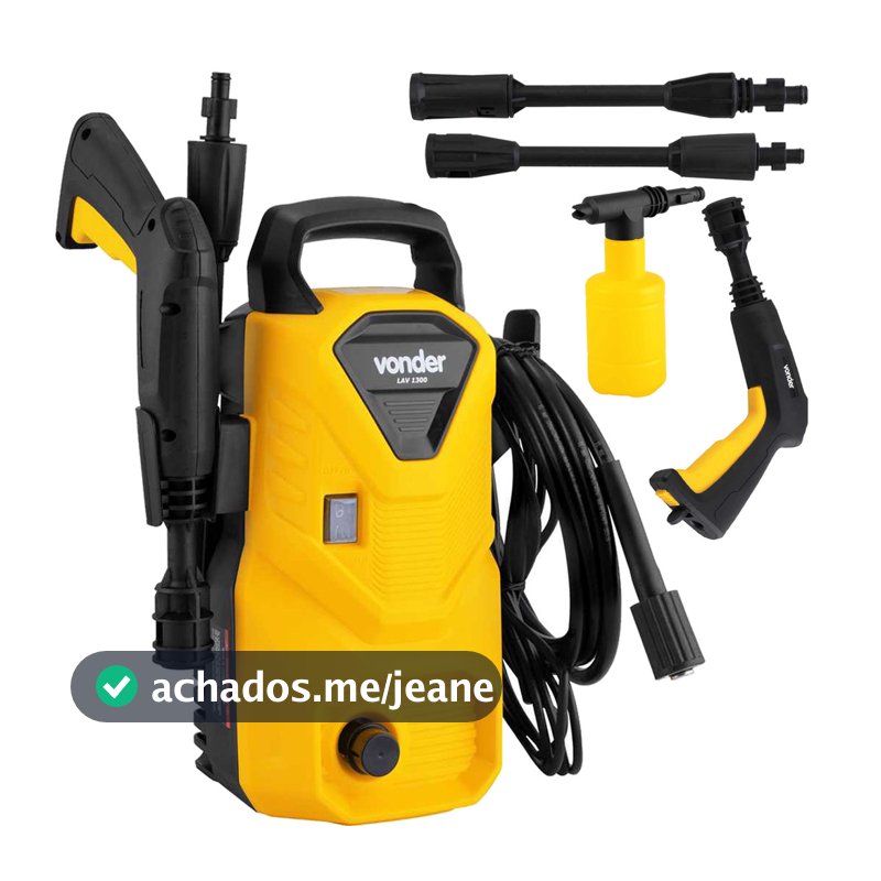 Lavadora de Alta Pressão Potente Compacta 1200W Porta Detergente Lav1300 Vonder