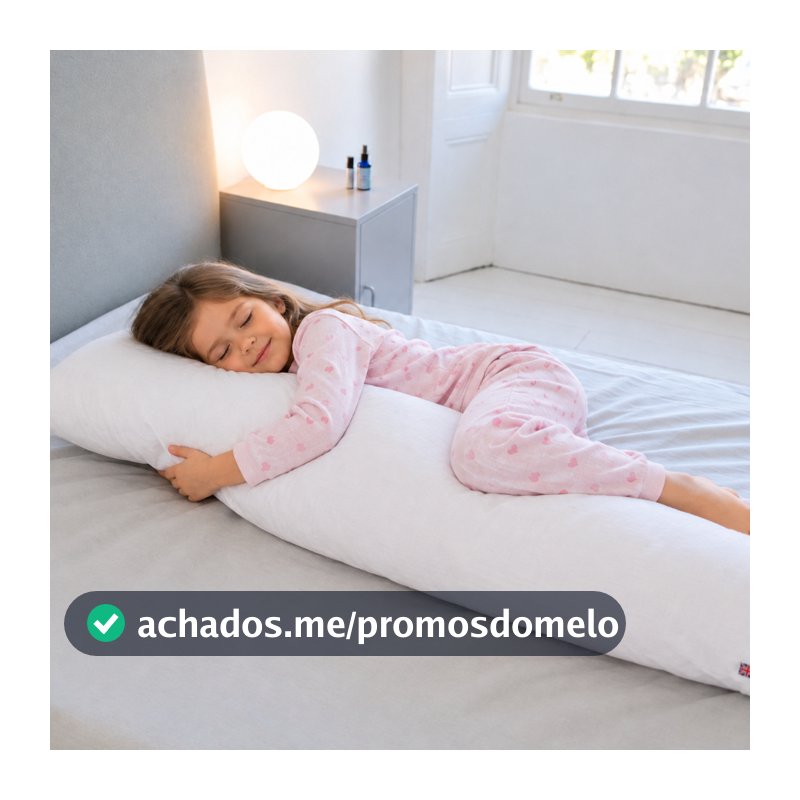 Travesseiro de Corpo Enchimento em Fibra 120x20cm Kit Com 2 ou Unitário