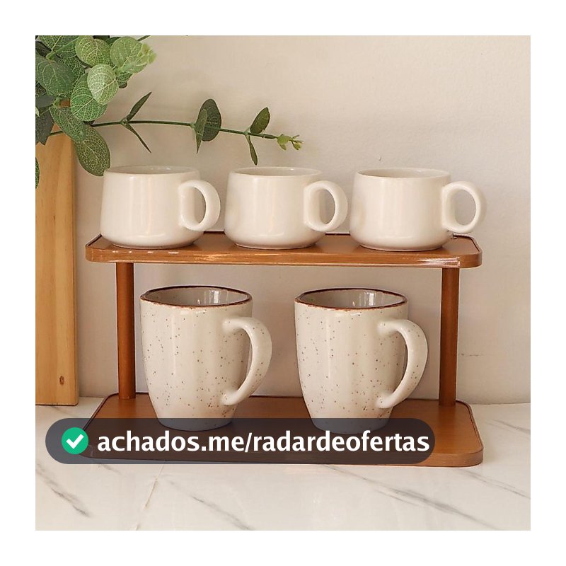 Organizador de Mesa Multiuso de MDF e Bambu 29cm x 14cm x 14,5cm Top House