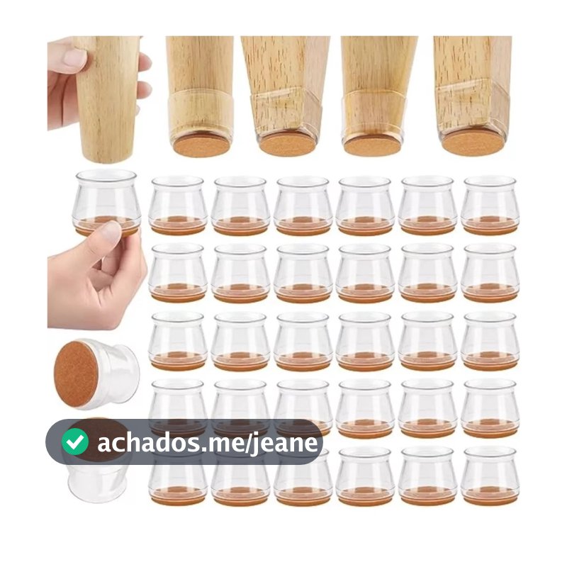 Kit 8-24Protetores de Pé de Cadeira de Silicone com Feltro, Antirrisco Antirruído para Móveis