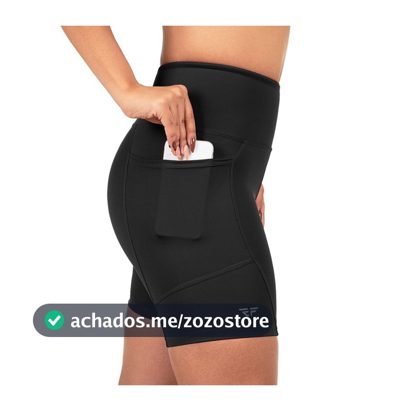 Short C/ Bolso Para Corrida, Caminhada Academia Feminino Compresão