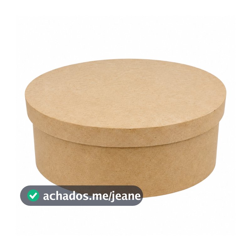 Caixa Redonda MDF 16x16x7cm Tampa Sapato Organizadora Porta-Joias Presente Artesanato
