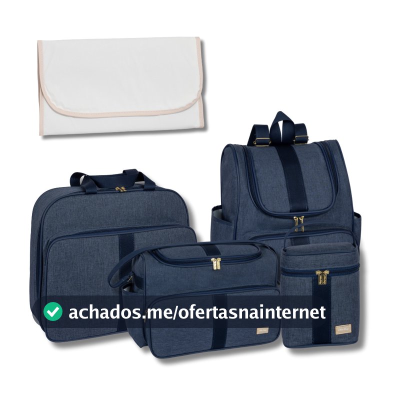 Kit de Bolsa Bebê 5 Peças Mochila Bolsa Térmica Clássica