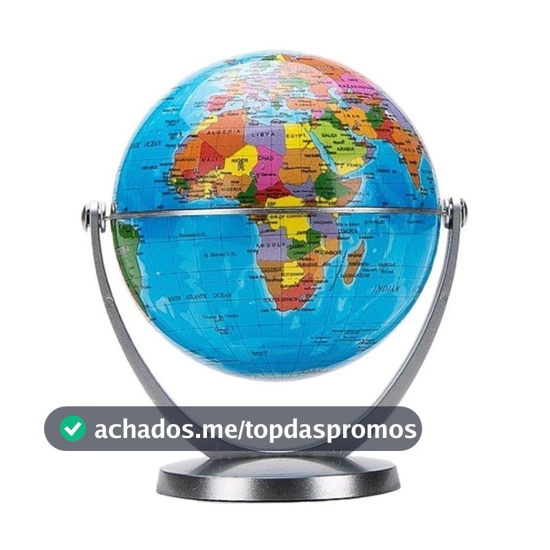 Globo Terrestre Giratório 360° de Mesa – Mapa Mundi Decorativo para Quarto, Sala e Escritório