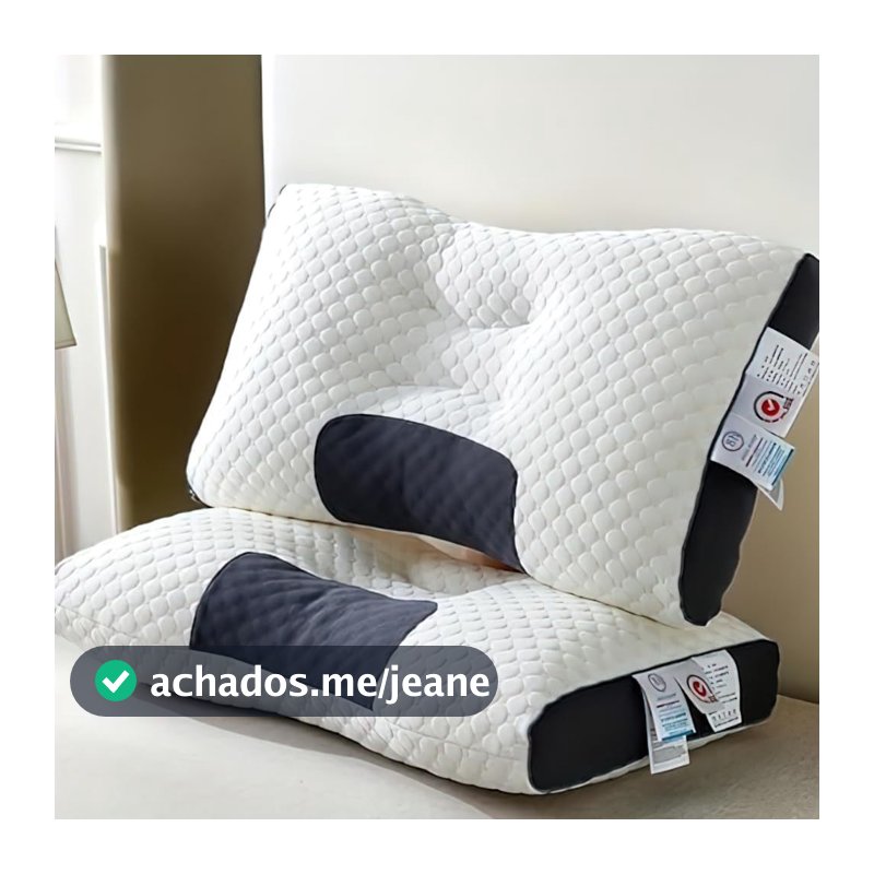 Kit 2 Travesseiro Cervical Ortopédico Ergonômico Confortável Alivia Dores Coluna Postura Macio Premi