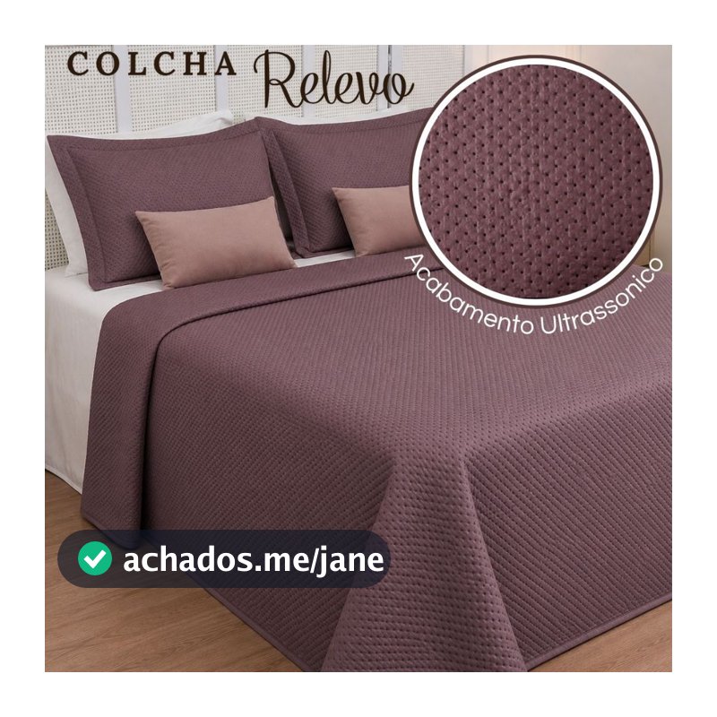 Kit Colcha Cobre Leito Casal Queen King Lisa 3 Pçs Com Porta Travesseiro Relevo Habitat Várias Cores