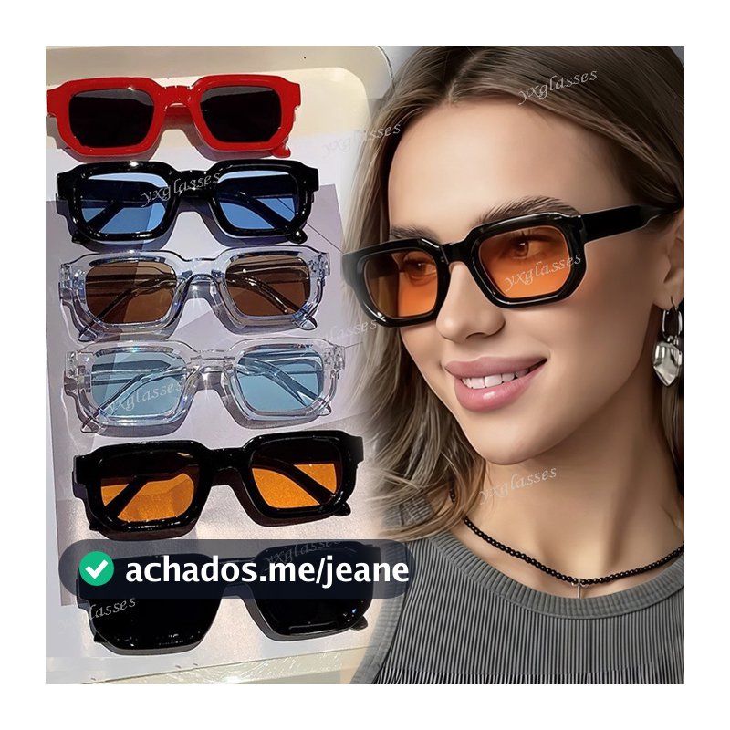 Europeu Americano Retro Quadrado Multicolorido Ao Ar Livre Resistência UV Óculos De Sol Para Mulheres Homens