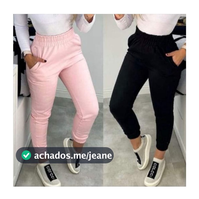 02 KIT Calça Jogger de Moletom Tecido Fanelado Grosso Quentinha  CI NTURA ALTA