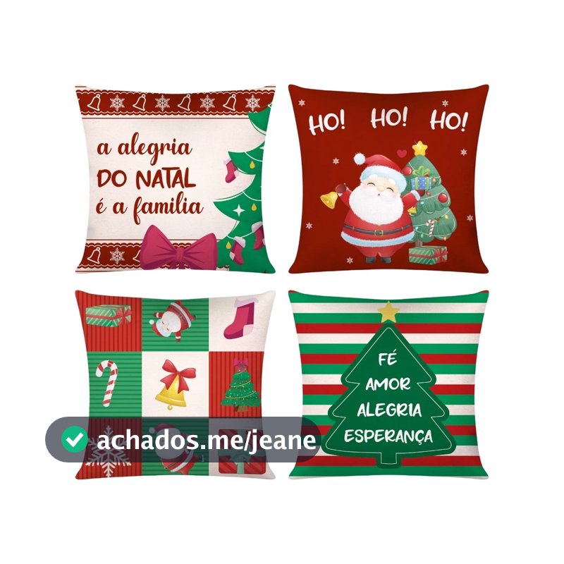 Kit 4 Capas De Almofadas Para O Natal Promoção Estrela na Mão