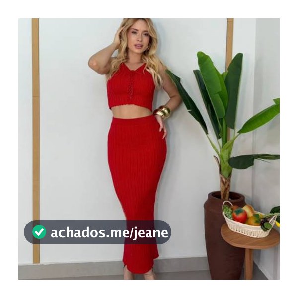 Conjunto Feminino Tricot Modal Canelado Cropped e Saia Midi Roupa Feminina Elegante Verão Leve