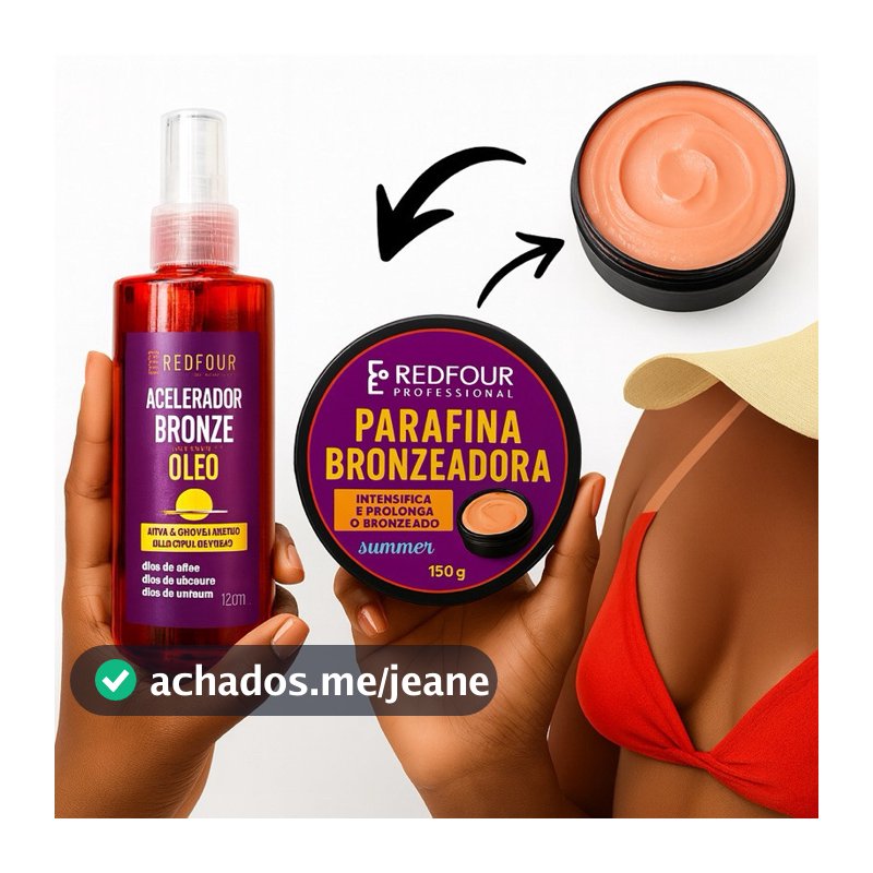 Kit Bronzeador 120ml + Parafina Aceleradora Summer Bronze RedFour 150g