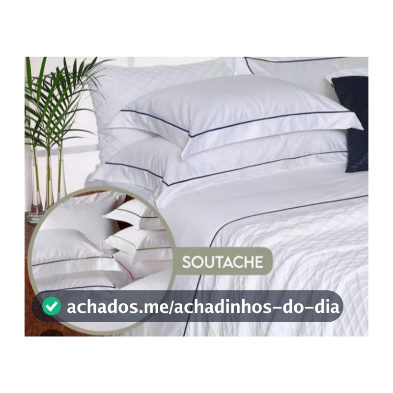 JOGO DE LENCOL KING 4 PECAS COM DETALHE NO SOUTACHE