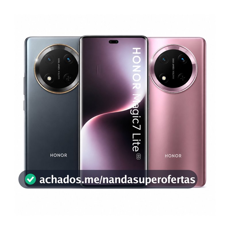 Celular HONOR Magic 7 Lite 5G 12GB 256GB Tela 120Hz Câmera 108MP