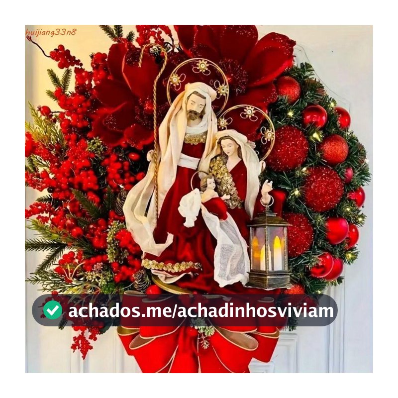HUIJIANG Guirlanda De Natal , Porta 2D Vermelha Pendurada Artificial , Lâmpada De Óleo Reutilizável Plana Enfeites