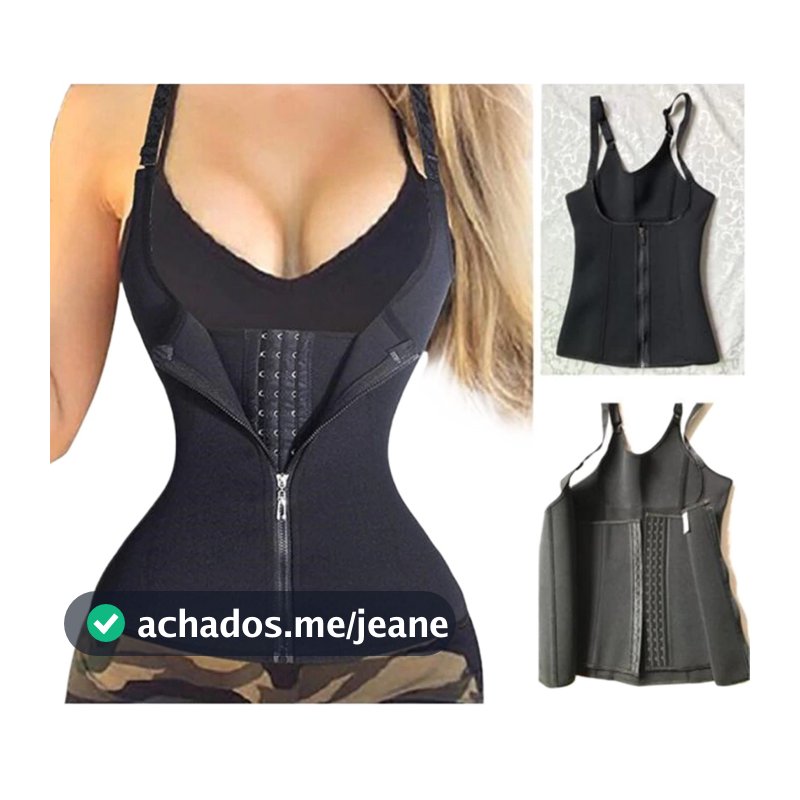 Cinta Modeladora Dupla Compressão Feminina Abdominal com Zíper e Colchetes Ajustável Colete