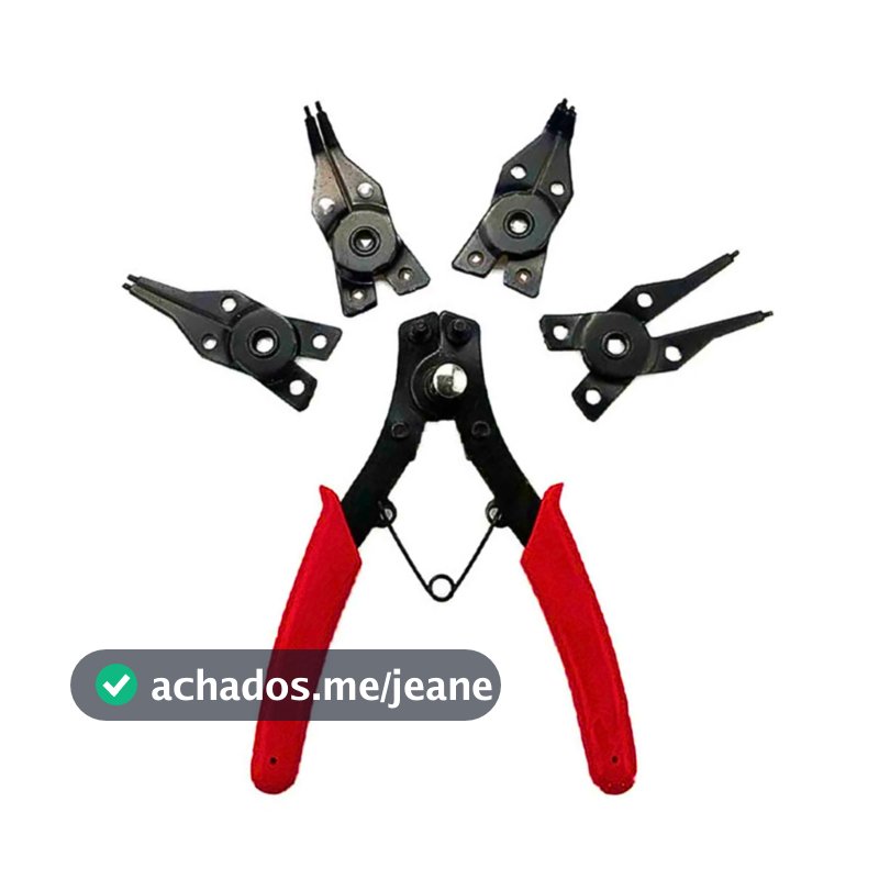 Alicate Retenção Para Anéis De Pressão Extrator Universal Interno Externo 4 em 1 Manutenção