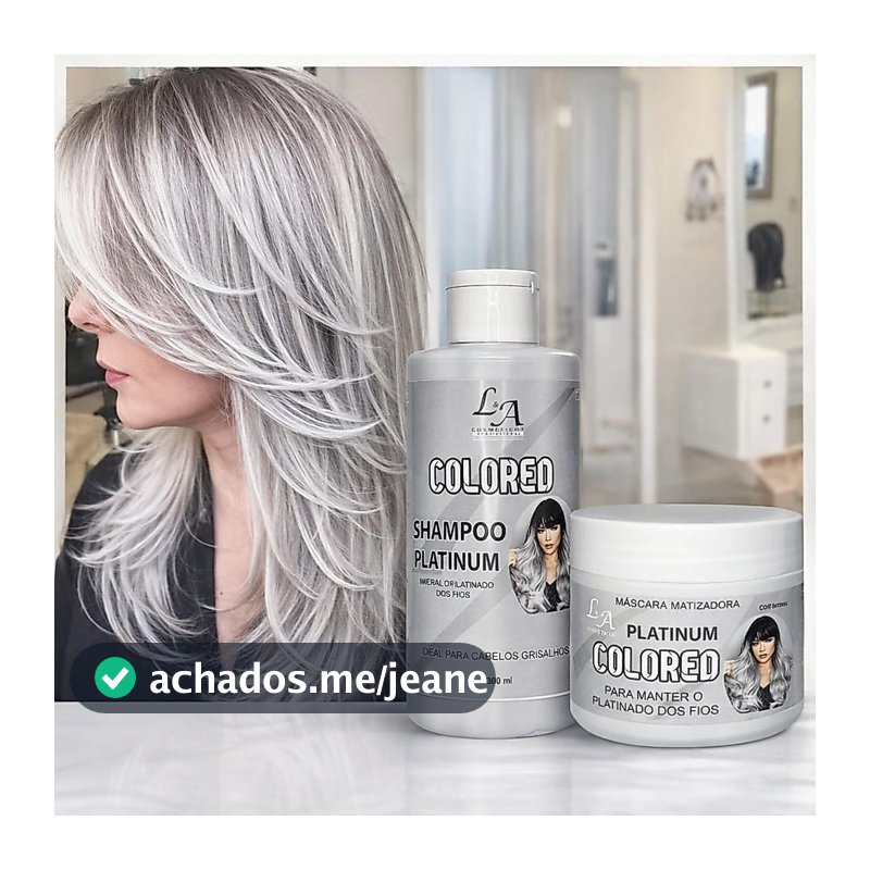 Kit Matizador PLATINUM Efeito Platinado - S/ Amônia - Resultado 100% ORIGINAL L&A COSMETICOS 300ml