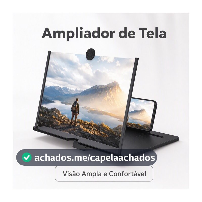 Amplificador De Imagem Da Tela Do Celular Lupa 3D 21,6CM16,6CM2,7CM Promoção