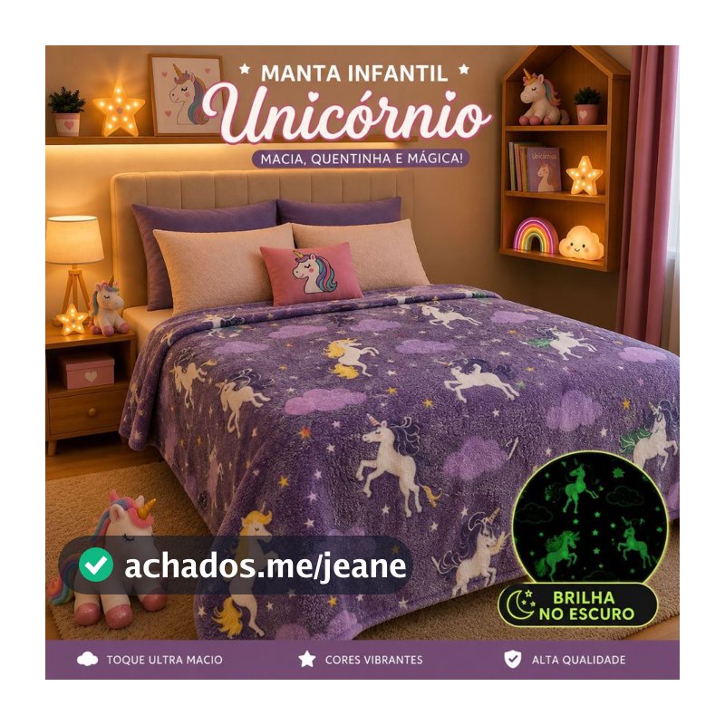 Cobertor Manta Infantil Brilha no Escuro 2,00x1,80 Antialérgico Varia Cores