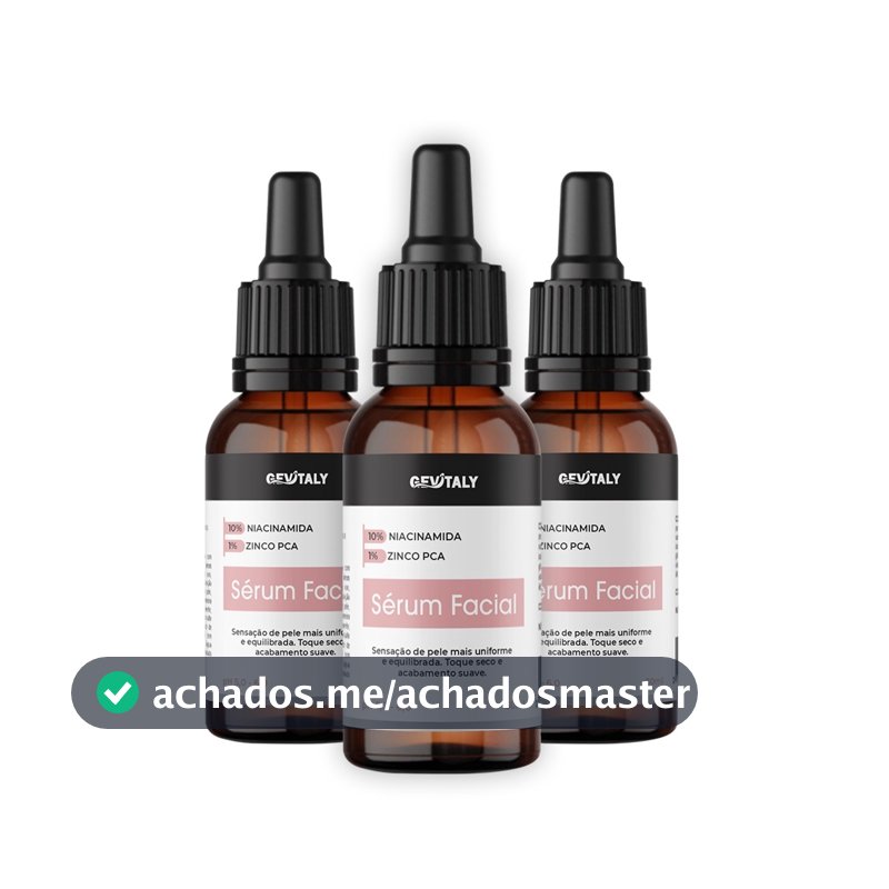 Kit com 3x Sérum Facial G2 Gevitaly 30ml Niacinamida 10% + Zinco PCA 1% Cuidado Diário Prolongado Skincare
