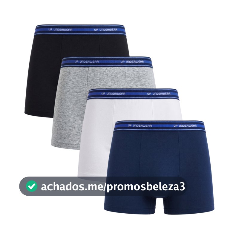 Kit 4 Cuecas Boxer Masculina Up Underwear Cotton Algodão Masculina Sortido