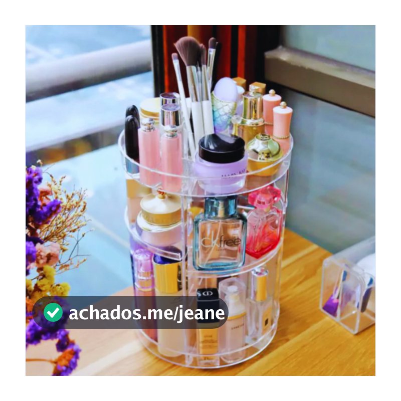 Organizador de Maquiagem e Cosméticos Acrílico Giratório 360º Modelo Liso