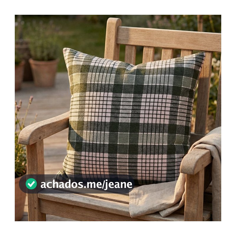Kit 4 Capas Para Almofada 50x50 Linho Xadrez Farmhouse Comfort Removível