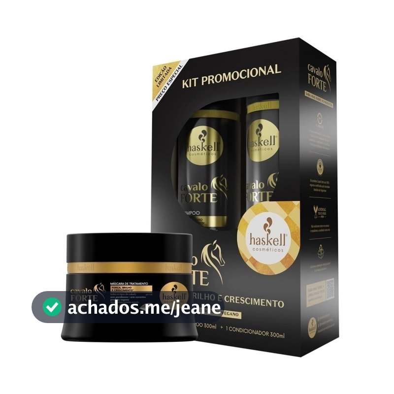 Kit Haskell Cavalo Forte 300gr – Força, Brilho e Crescimento 3 itens