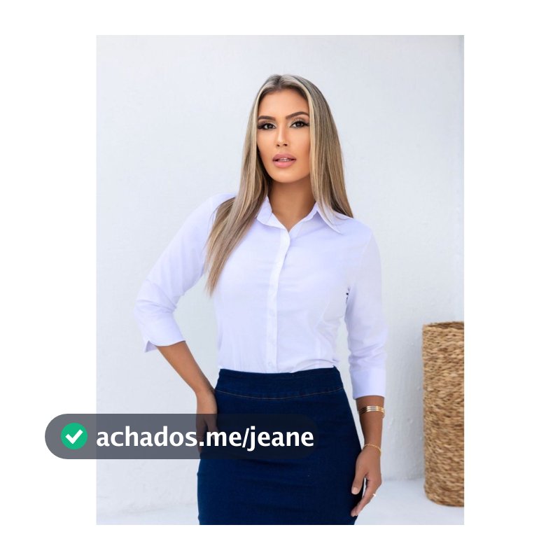 Camisa Camisete branca Meia manga (3/4) Slim | Moda Evangélica | Blusa Feminina | social feminina