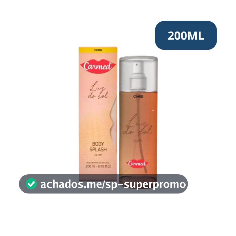 Carmed Body Splash Corporal Glow Luz Do Sol 200ml