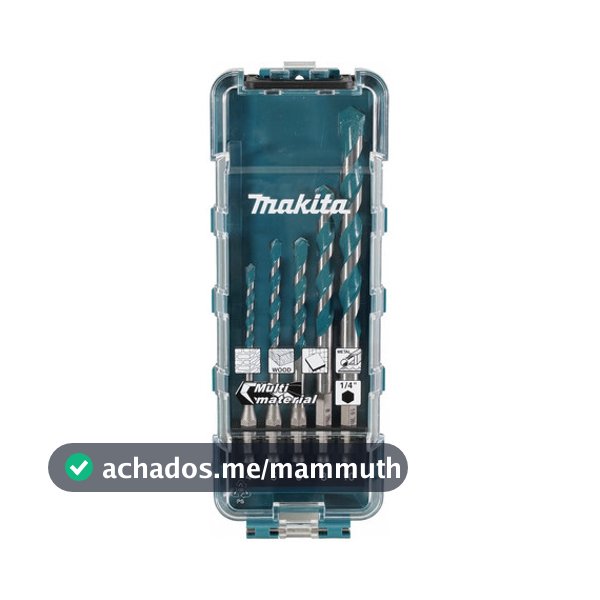 Jogo de Brocas Makita E-16732 Multiuso 5 Peças Kit Brocas Profissional para Furadeira Parafusadeira