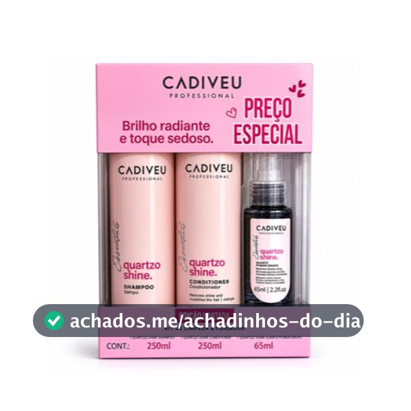 Cadiveu Professional Quartzo Shine KIT de Limpeza Shampoo 250ml + Condicioandor 250ml e Sérum 65ml