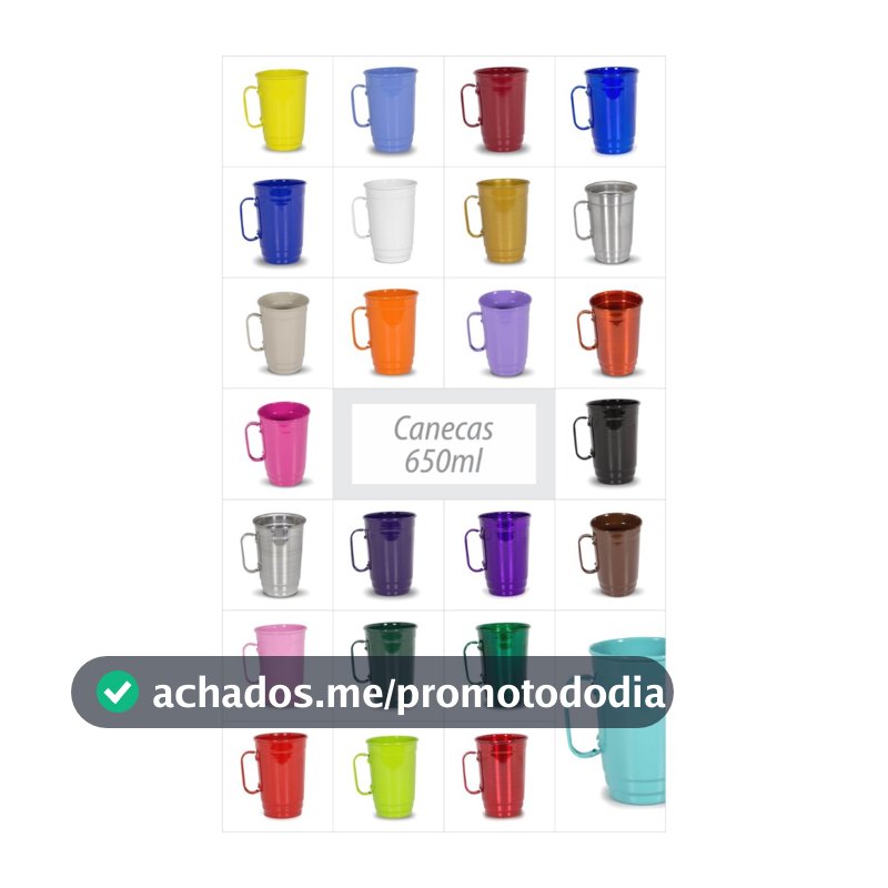 KIT COM 20 CANECAS DE 650 ML EM ALUMÍNIO