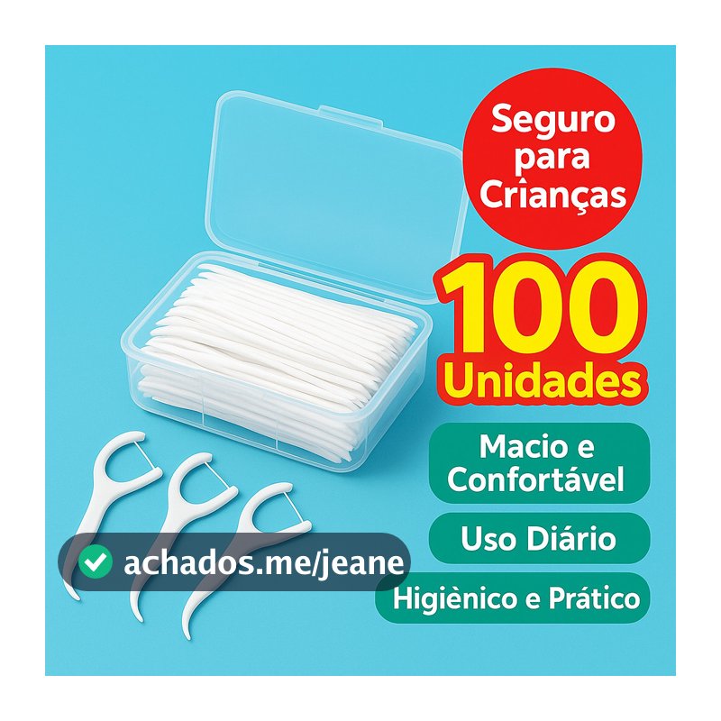 Kit 50/100/200/300 Unidades de Fio Dental Infantil em Formato de Arco Ultra Fino Para Limpeza Eficaz