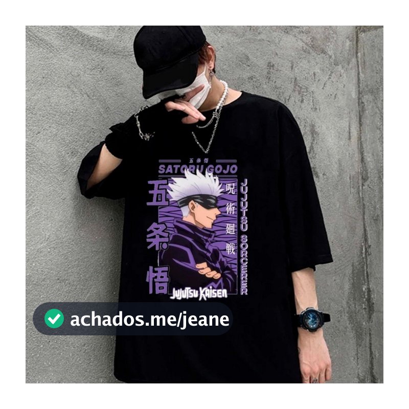 Camiseta Algodão Anime Nerd Geek Jujutsu Kaisen Gojo Satoru