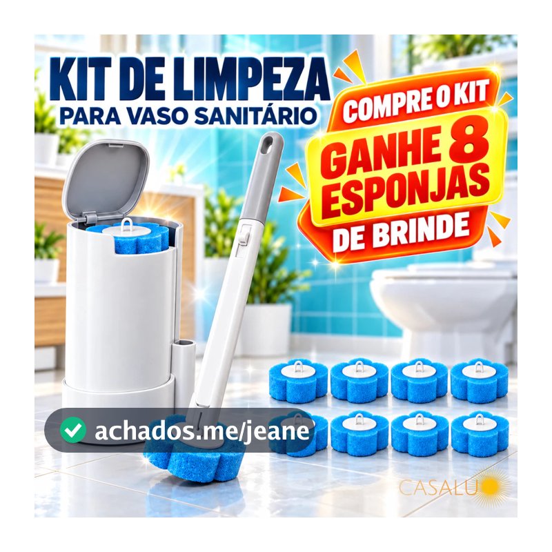 Escova Descartável Com 8 Esponja Para Vaso Sanitário e Parede Banheiro Kit Escova Para Lavabo