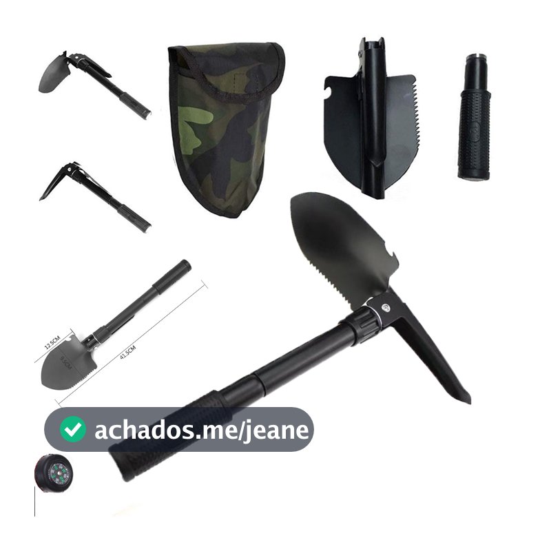 Pá Portátil Dobrável Militar De Emergência Multi-função Acampamento Camping
