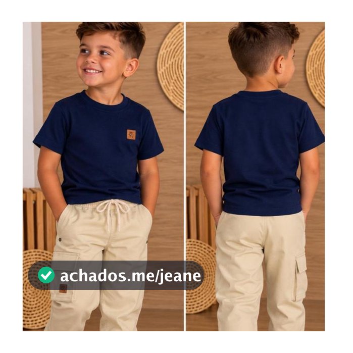 Conjunto Infantil Masculino Menino Camisa + Calça Cargo Estiloso