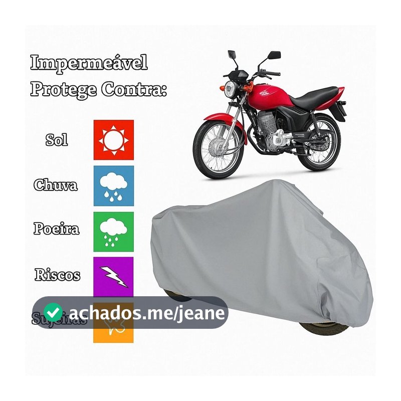 Capa de Moto 100% Impermeável  Com Proteção UV Sol/Chuva/Poeira - Auto Style