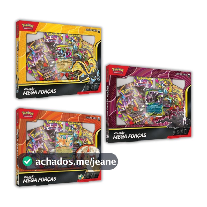 BOX POKÉMON COLEÇÃO MEGA FORÇAS ZERAORA DRAGONITE DARKRAI EX COPAG EVOLUÇÃO CARTAS BOOSTERS TCG CARD