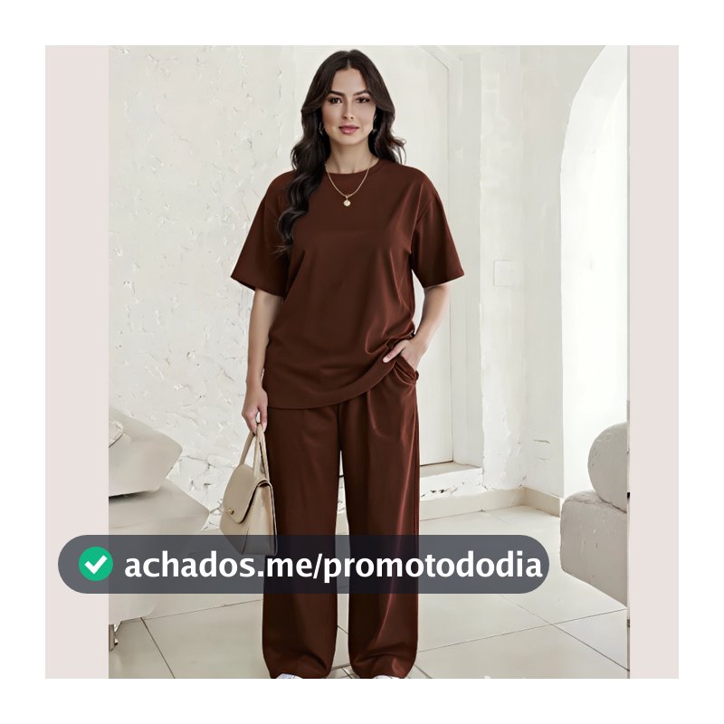 Conjunto Blusa feminina over e Calça estilo pantalona